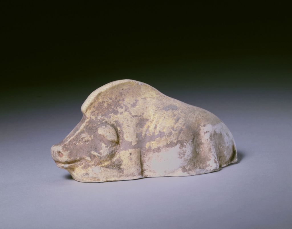 图片[1]-Pottery body, yellow glaze, lying rag-China Archive